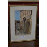F.G.N Viterbo signed with initials, inscribed and dated 1907, watercolour, 28.5cm x 18.