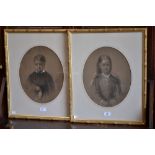 English School (19th century) A pair, Portraits of Children indistinctly signed, dated 1863,