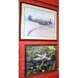 A photographic image of a Spitfire in flight; another,