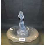 A Walther & Sohne frosted glass table centre, Arabella with Fisch, in pastel blue throughout,