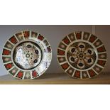 A pair of Royal Crown Derby Imari 1128 pattern plates, 27cm,