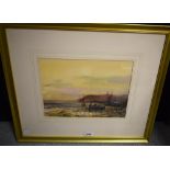 Micheal Crawley Beached Rowing Boat signed, watercolour,