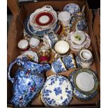 Ceramics - a 19th century Davenport Willow pattern tea for two; others, Hammersley, Coalport,