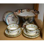 Ceramics - a pair of Wedgwood hand painted cabinet trios, each cup, saucer and side plate,