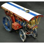 A scratch built live steam scale model, of a Showman's Traction Engine,