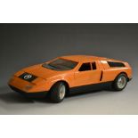 Schuco Toys - a battery operated plastic large scale Mercedes sports car, 5508, C111 - orange body,