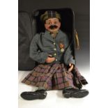 A 1920s papier-mâché ventriloquists dummy, fully working double action mouth and eyes,