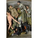 Action Man - 1960s and later, inc three first period painted head action figures, Hard heads,