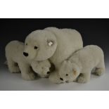 Steiff Animals - a family of three Polar Bears comprising limited edition Arco standing bear,