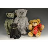 Steiff Teddy Bears - a rare black alpaca limited edition bear 2007, white ear tag, No 662546, 0739,