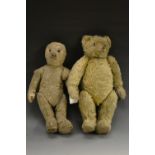 An early 20th Century teddy bear, possible William Terry, pointed stitched nose,