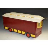 A scratch built model of a caravan named Charlotte, wooden body,