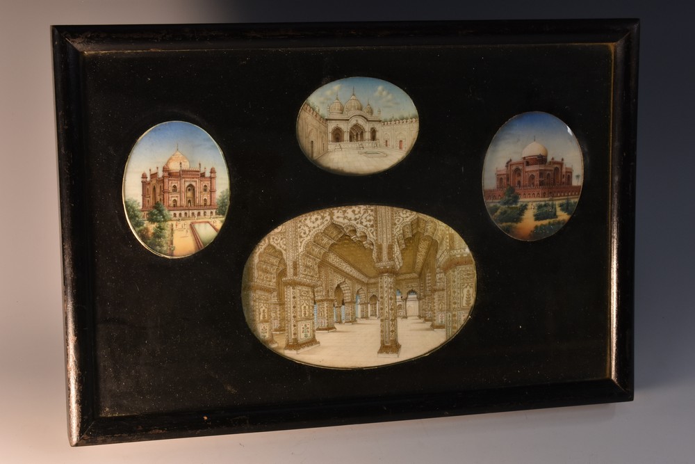 Indian School (19th century), an arrangement of four topographical miniatures,