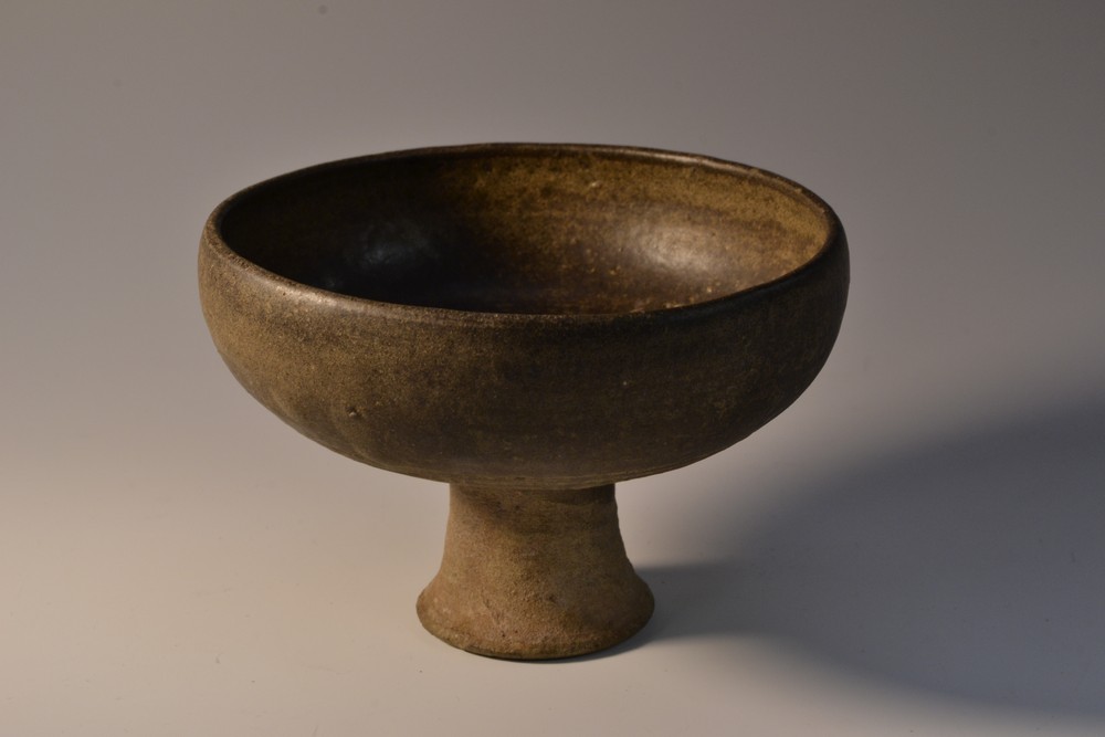 A Chinese black ware offertory bowl, of restrained design, flared bowl, conforming foot, 7.