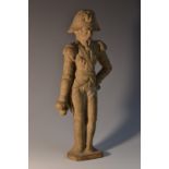 A 19th century terracotta flatback figure, of Vice-Admiral Horatio Nelson,