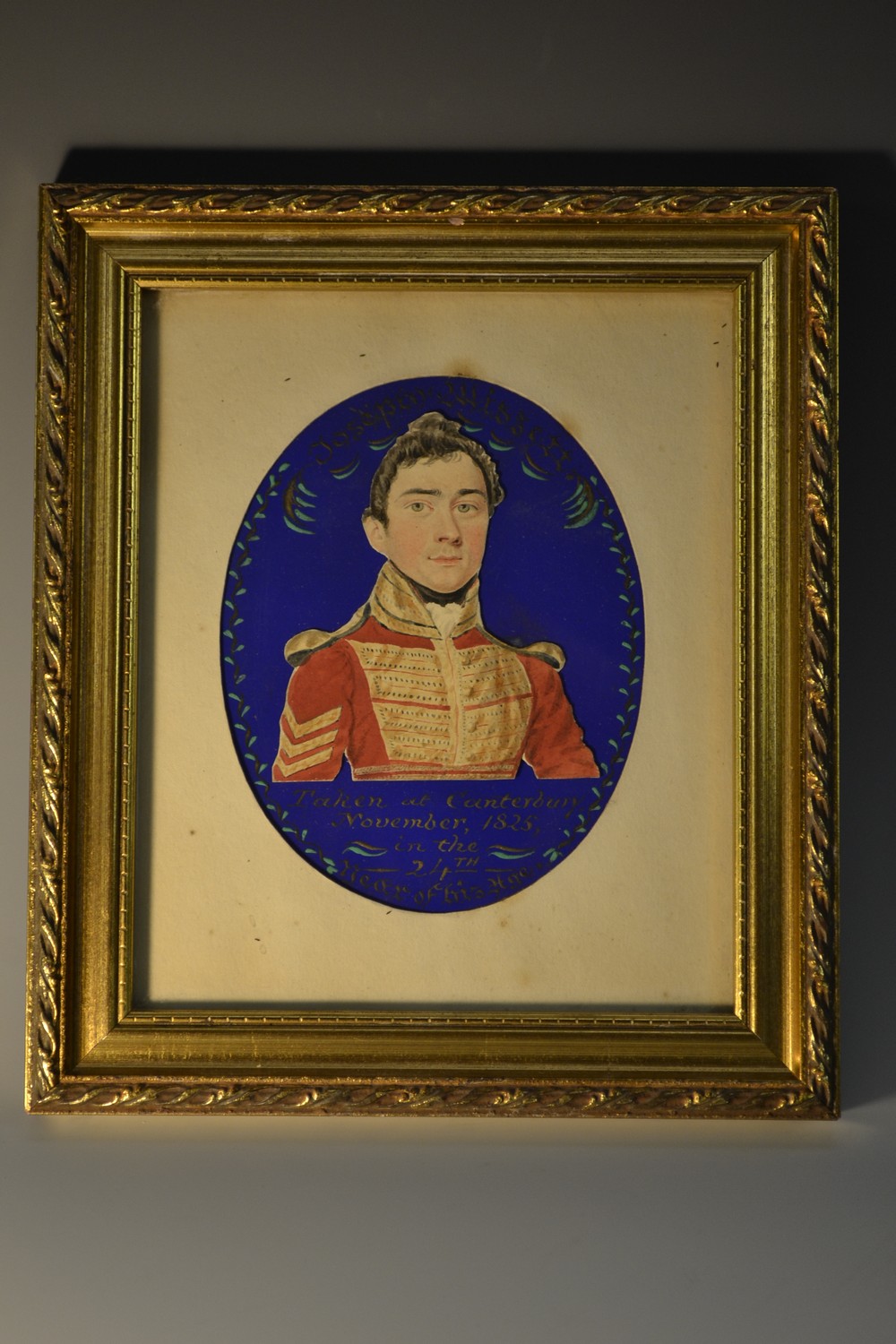 English School (early 19th century), a portrait miniature, of Joseph Wissett, Taken at Canterbury,