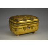 A 19th century gilt metal rounded rectangular jewel casket,
