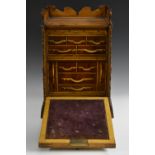 A 19th century gentleman's specimen wood desk-top cabinet,