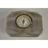 A late Victorian clear glass novelty combination compass and desk weight, facetted borders, 10.