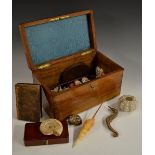 A 19th century French walnut naturalist's specimen box,