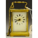 A French brass carriage timepiece