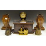 Boxes and Objects - a Victorian oak collection box; a Royal Engineer trench art ashtray,