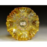 A Carnival glass fluted bowl