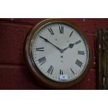 A Victorian mahogany time piece, cream dial, Roman numerals, 60 hour single train fusee movement, c.