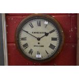 A 19th century fusee wall clock by Hughes and Son,