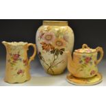 Ceramics - a Royal Bonn floral vase lampbase, printed marks,