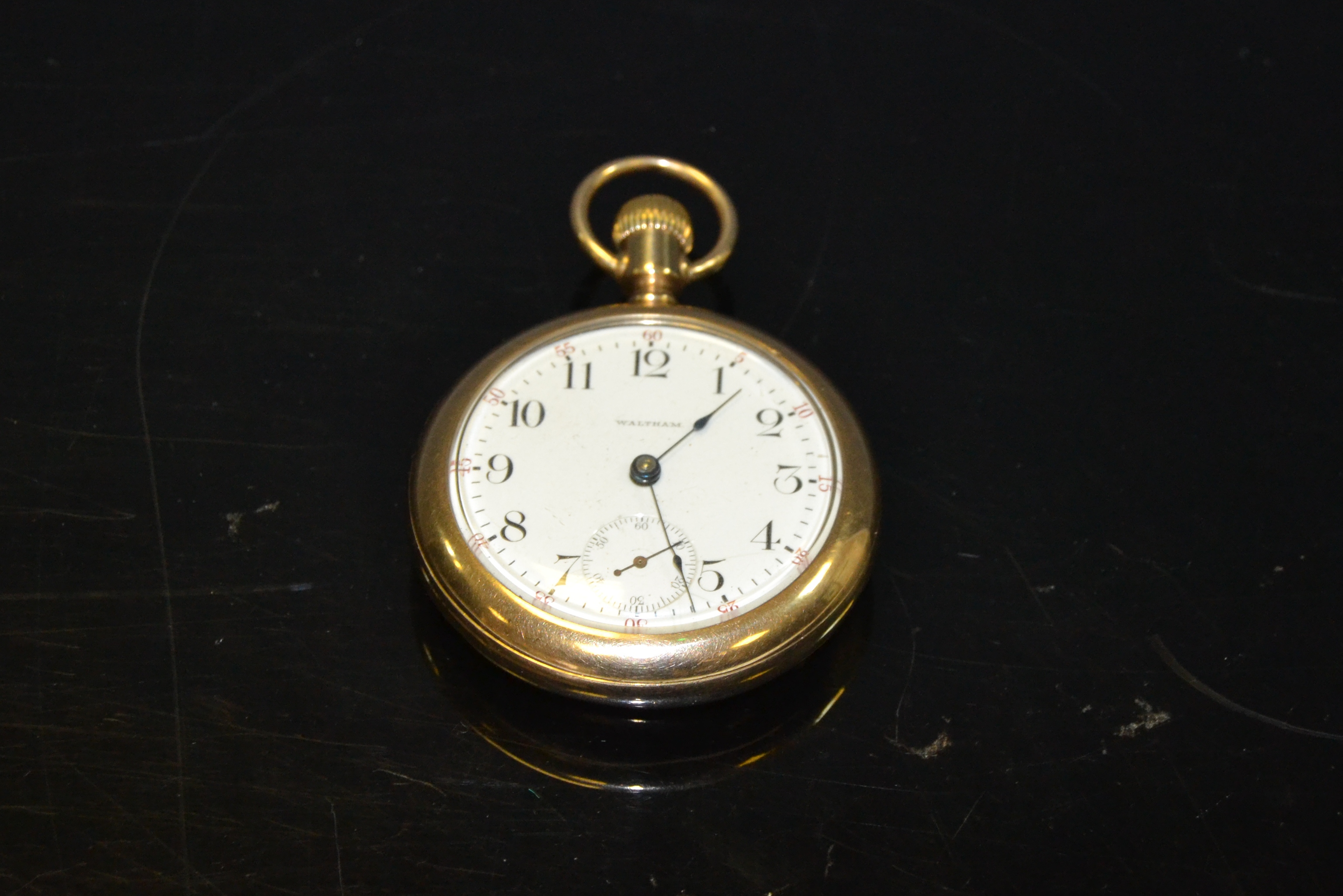 A Waltham rolled gold pocket watch ,