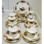 A Royal Albert Old Country Roses pattern tea service, for six, comprising cups, saucers,