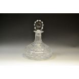 A mid 20th Century cut glass Briesley decanter,