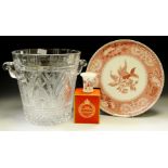 Ceramics & Glass - a large glass ice pale; a Spode Pink Camilla pattern platter;
