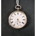 A silver pocket watch,