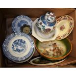 Ceramics - a 19th century salt-glazed stoneware mixing bowl; another, Denby,