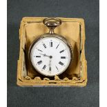 A Continental Argenta silver openface pocket watch, white dial, Roman numerals, key wind movement,