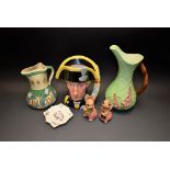 Ceramics - a Carlton Ware Foxglove pattern jug; a Maritime Trust Lord Nelson character jug;