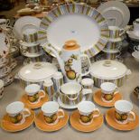 A midwinter Sienna pattern dinner service, shape designed by the Marquis of Queensberry,