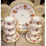 A Royal Crown Derby Bali pattern tea set for six, cups, saucers, tea plates, six side plates,