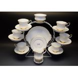 A Royal Albert Val D'or tea set for six comprising sandwich plate, side plates, sugar bowl,