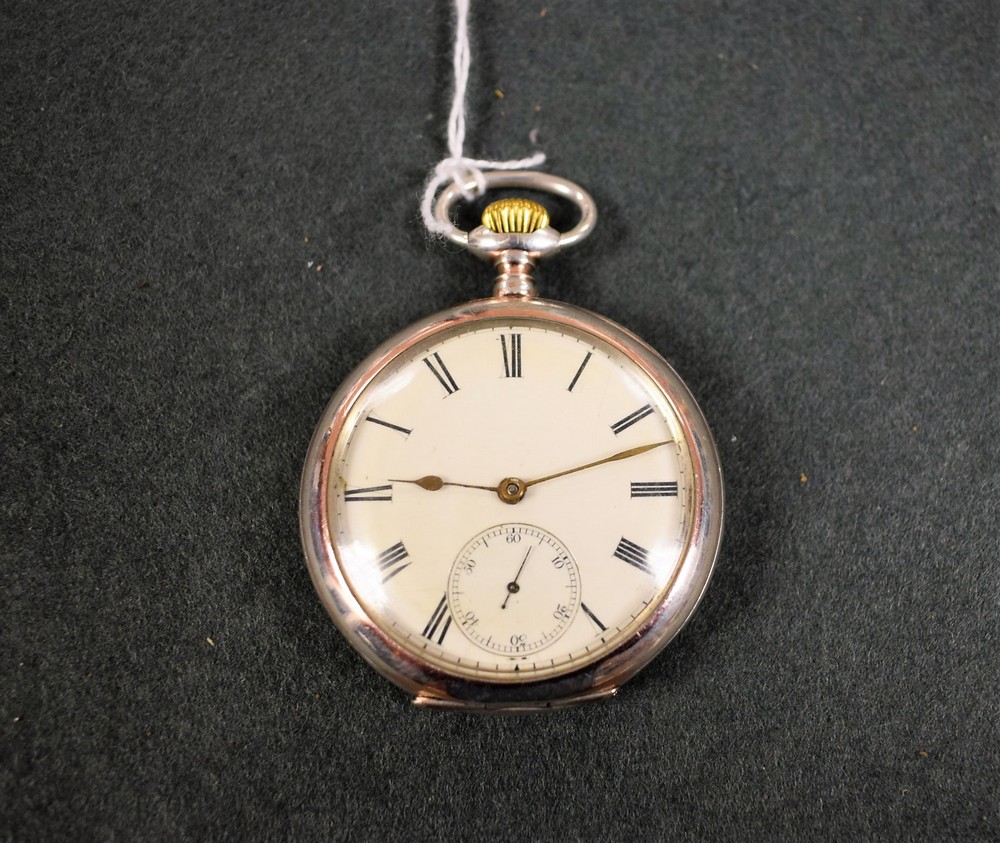 A Perfecta 800 silver top wind pocket watch