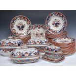 A Minton and Co Scindes pattern part dinner service, comprising large tureens and cover,