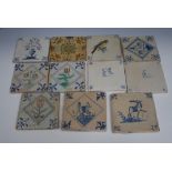 ***Client will collect W/C 9/10/17***A set of three Dutch polychrome square tiles,
