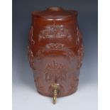 A 19th century Brampton brown salt glazed stoneware spirit barrel,