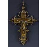 A 17th/18th century silver gilt reliquary crucifix pendant, possibly Italian.