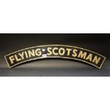 A reproduction cast metal Flying Scotsman plaque.