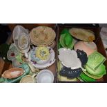 Ceramics - Carlton Ware, leaf dishes, Beswick, Shorter, salad drainers on stands,
