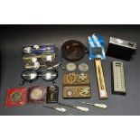 Boxes & Objects - a parker rolled gold cased ball point pen; coins, spectacles, pocket lighter,