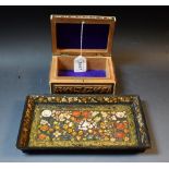 A 19th century Kashmir floral tray;